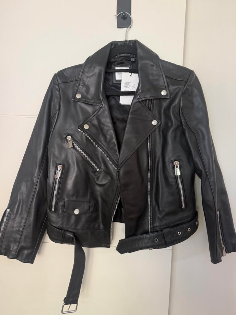 Anine Bing Classic Black Leather Moto Jacket